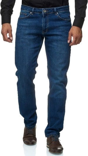 JEEL Herren-Jeans - Regular-Fit Straight-Cut - Stretch - Jeans-Hose Basic Washed