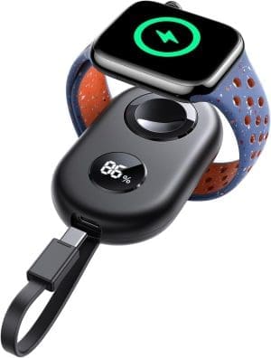 JOYROOM 2500mAh Powerbank für Apple Watch 10 mit USB C Ladekabel, (LED-Display) Magnetisch Kabellos Tragbares Ladegerät kompatibel mit Apple Watch 10/9/8/7/6/SE/5/4/3/2/1/Nike/Ultra /Ultra 2