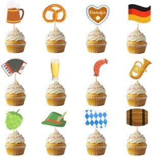 JULBEAR Oktoberfest Cupcake Topper, 36 Stück Oktoberfest Kuchen Dekoration Oktoberfest Keks Dekoration für Oktoberfest Party Dessert Kuchen Dekoration