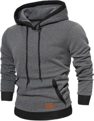 Jmierr Herren-Hoodie mit langen Ärmeln, warmer Pullover für Herren mit Kapuze, lässige Kapuzenjacke, Kapuzenpullover, Baumwoll-Sweatshirt, Kapuzenpullover mit Kordelzug und Tasche