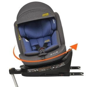 Jovikids 360° Drehbar Kindersitz mit ISOFIX, i-Size 40-150cm(ab Geburt -12 Jahre) Baby Autositz Reboarder mit Liegefunktion & Abnehmbar Vordach, ECE R129 (blau)