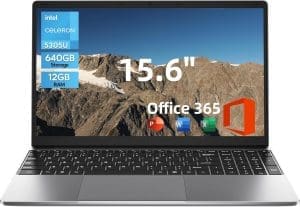 Jumper Laptop 15,6 Zoll FHD-Display, 12 GB RAM 128 GB eMMc + 512 GB SSD, 1 Jahr Office 365, Prozessor 5305U Notebook, Akku 38 Wh, zwei Stereolautsprecher, Typ C, USB 3.0, digitale Tastatur