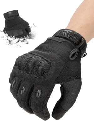 KEMIMOTO Taktische Handschuhe, Motorradhandschuhe, militärische taktische Handschuhe mit Knöchelschutz aus Kohlefaser und Touchscreen, atmungsaktiv, Vollfinger, für Bushcraft, Motorrad, Jagd und Sicherheit