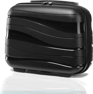 KONO Trolley-Koffer mit Beauty Case, 100 % PP-Kofferset, schwarz