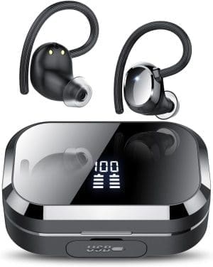 KT1 Bluetooth Kopfhörer in Ear, Kopfhörer Kabellos Bluetooth 5.3, 120 Stunden Spielzeit mit Ladeetui, LED-Anzeige, Comfort Fit, IPX7 wasserdicht, Tiefer Bass, Bluetooth Kopfhörer Sport