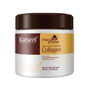 Karseell Kollagen Haarmaske, Maca Essenz Tiefenreparatur Haarspülung, Arganöl Kollagen Haarmaske für sehr trockenes Haar, geschädigtes Haar, alle Haartypen Haarpflege 500 ml