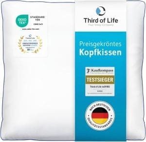 Kopfkissen 80x80 inSPIRO vom Gewinner des Innovationspreises Ergonomie 2022, Bestes ergonomisches Schlafkissen, Geeignet für Seitenschläfer, Rückenschläfer & Bauchschläfer, Optimales HWS Nacken-Kissen