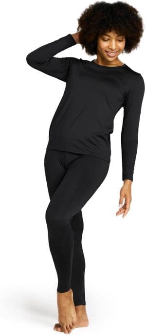 LAPASA Damen Innenfleece Thermounterwäsche-Set, warmes Thermooberteil & Thermohose Leggings Funktionsunterwäsche-Sets (Thermoflux L17)