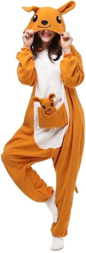 LBJR Erwachsene Cosplay Schlafanzug Tierkostüme Jumpsuit Onesie Nachtwäsche Overall Fasching Karneval Halloween Pyjama