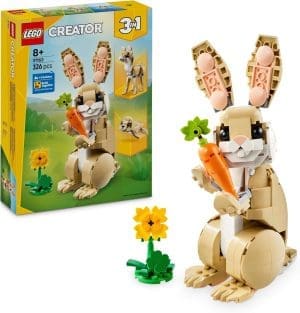 LEGO Creator 3in1 Häschen – Modell umbaubar in eine Lama Figur oder Spielzeug Robbe – Bauset mit Tieren für Kinder – Geburtstagsgeschenk für Mädchen und Jungen ab 8 Jahren 31162