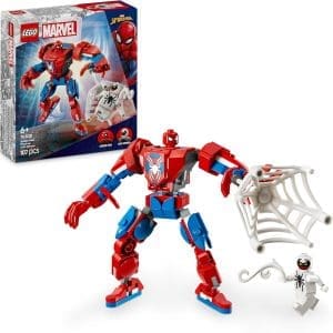 LEGO Marvel Spider-Man Mech vs. Anti-Venom – Superhelden Spielzeug mit 2 Minifiguren – Actionfigur mit beweglichen Armen, Beinen und Fingern – Geschenk für Jungen und Mädchen ab 6 Jahren 76308