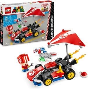 LEGO Super Mario: Mario Kart – Standard-Kart, Nintendo Sammlerstück, Geschenk für Kinder, lässt Jungen, Mädchen und Gamer ab 7 Jahren selbstständig spielen, Abenteuer Spielzeug mit Toad Figur 72032