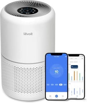 LEVOIT Luftreiniger Allergiker mit HEPA gegen 99,97 Prozent Schimmel Staub Pollen Tierhaare, Luftqualitäts-Feedback und Auto-Modus, CADR 240m³/h für Raucherzimmer, Air Purifier 22dB Schlafmodus Timer