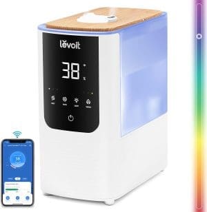 LEVOIT Smart Luftbefeuchter, Warm&Kalter Nebel max 550 ml/h, 4,5L Luftbefeuchter bis 40㎡ 45H, 26dB Aroma Raumbefeuchter mit Nachtlicht für Schlafzimmer Kinderzimmer und Pflanzen, Exklusiv bei Amazon,Weiß