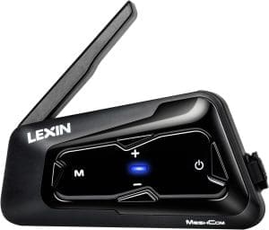 LEXIN MTX Mesh 3.0 Helmet Intercom, Motorcycle Headset Bluetooth 5.0, Motorcycle Helmet Communication System with CVC and DSP Noise Cancellation, Multi-Audio Function, IP67 Waterproof, Single Pack