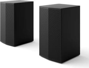 LG SPT8-S Rücklautsprecher-Set, Rücklautsprecher-Set für Soundbars, 100 W Leistung und 2,0 Kanäle, leistungsstarker und Surround-Sound, platzsparendes Design, Schwarz