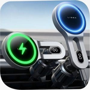 LISEN 15W für Magsafe Autohalterung mit Ladefunktion, Handyhalterung, Auto Mag Safe Ladegerät, Auto Wireless Ladegerät, Auto Magnetische Handyhalterung Auto für iPhone 16/15/14/13/12 ProMax Mini