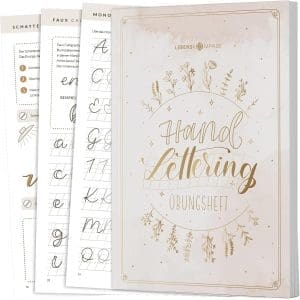 Lebenskompass® Handlettering Übungsbuch für Anfänger - Achtsam Kalligraphie und Hand Lettering üben mit dem Vorlagenbuch & Übungsheft