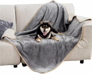 Lesure wasserdichte Hundedecke, Outdoor, waschbare Hundedecke, Sofaschutz, Sherpa-Fleece, weiche Katzendecke, für große Hunde, 100 x 120 cm, Grau