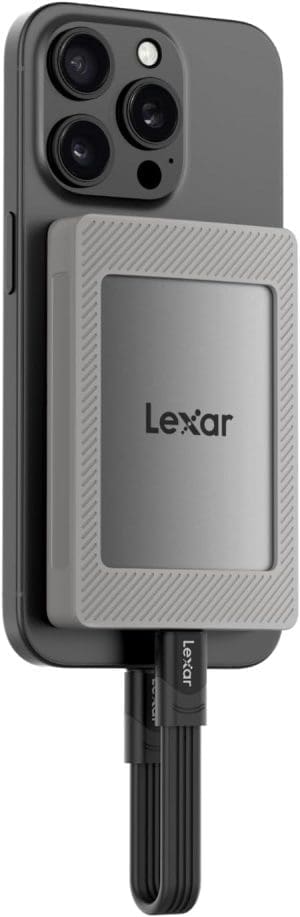 Lexar ES4 Portable SSD mit Magnetsatz 1 TB, Externe SSD USB 3.2 Gen 2 bis zu 1050 MB/s Lesen und 1000 MB/s Schreiben, kompatibel mit iPhone 15/16, PC & Mac, Type-C-Laptops, Tablets, PS5, PS4