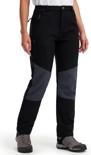 Libin Softshellhose Damen Winter Gefüttert Hose Wanderhose Thermohose Wasserdichte Skihose Winddicht Warm Outdoorhose Trekkinghose