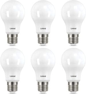 Linkind 8.2W E27 Energiesparlampe, ersetzt 60W Lampe, 2700K Warmweiß A60 Edison Birne, 220° Abstrahlwinkel, nicht Dimmbar, E27 LED Leuchtmittel, 6 Stück