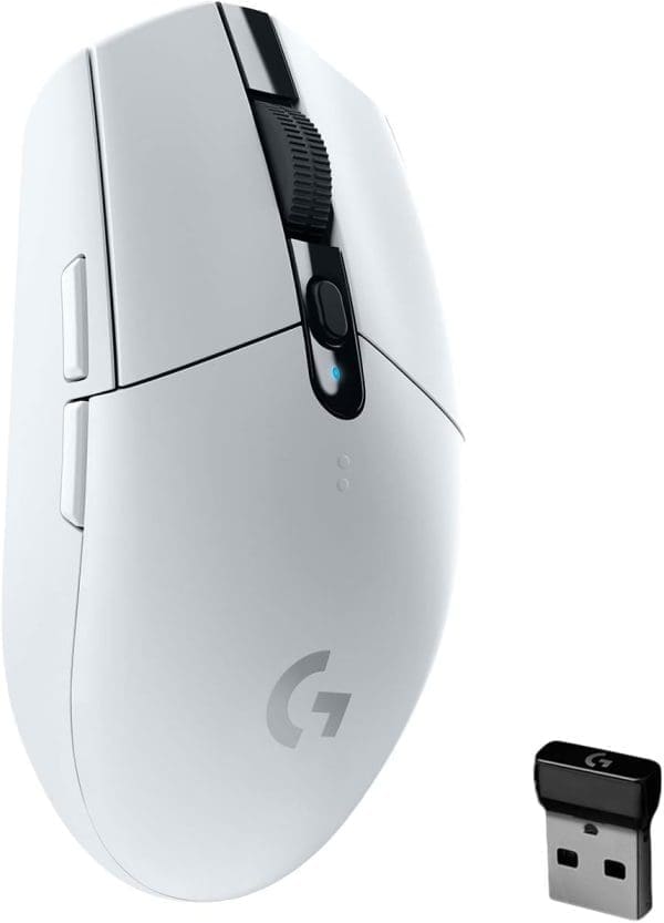 Logitech G305 LIGHTSPEED kabellose Gaming-Maus mit HERO 12K DPI Sensor, Wireless Verbindung, 6 programmierbare Tasten, 250 Stunden Akkulaufzeit, Leichtgewicht, PC/Mac - Weiß