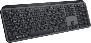 Logitech MX Keys S kabellose Tastatur, Low Profile, präzises leises Tippen, programmierbar, Hintergrundbeleuchtung, Bluetooth, wiederaufladbar, für Windows PC/Linux/Chrome/Mac – Graphit, Deutsches QWERTZ-Layout