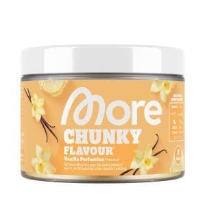 MORE Chunky Flavour, Vanilla Perfection, 150 g, vegan, Geschmackspulver zum Süßen, ohne viel Zucker und Kalorien, mit Inulin und Laktase, geprüfte Qualität – hergestellt in Deutschland