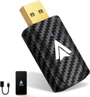 MSXTTLY Android Auto Wireless Adapter, U2A-L9 Konvertieren Sie Wired Android Auto in Wireless, Android Auto Stick für Autos mit Wired AA Android11-15, Mini & Stabil USB C/A Vergoldet Schwarz