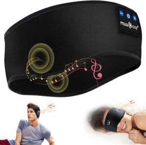 MUSICOZY Schlafkopfhörer Bluetooth, Schlaf Kopfhörer Seitenschläfer Kabellos Sport Kopfhörer Stirnband 16+STD für Yoga/Training/Reisen/Schlaflosigkeit,Tech Gadgets für Männer/Frauen