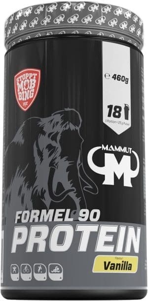 Mammut Nutrition Formel 90 Proteinpulver Vanille – 460g – 4-Komponenten Whey Protein Pulver mit Sojaproteinisolat, Milchprotein, Eiprotein & Vitamin B6