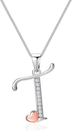 Mesovor Initial Chain 925 Silber für Frauen Mädchen, 100% Sterling Silber Briefe Halskette mit kubischer Zirkonia, Schmuck, Geschenke für Familie, Mutter, Schwester, Frau