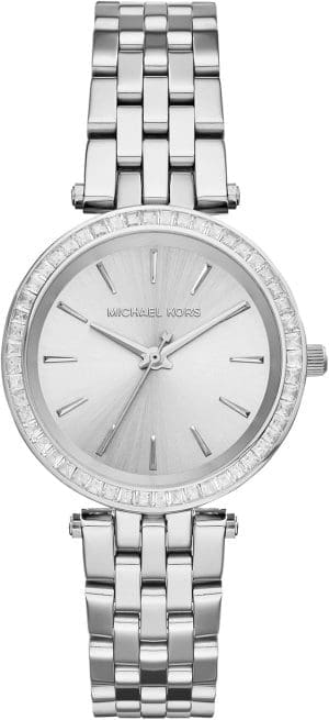 Michael Kors Darci Damenuhr, 39 mm Gehäusegröße, Dreizeigerwerk, Edelstahlarmband