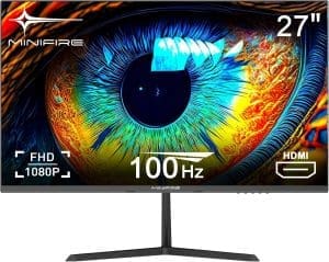 Minifire 27-Zoll-Monitor, 100 Hz, Anti-Flicker, Full HD, 1080p-Monitor, PC-Bildschirm mit HDMI-Typ-C-Anschlüssen (MF27X3AL).