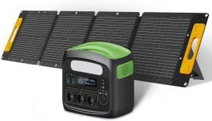 NECESPOW Tragbare Powerstation mit faltbarem tragbarem Solarpanel, 576Wh Solargenerator mit 230V/700W AC Steckdosen, LiFePO4 Batterien, 100W Solarmodule für Camping, RV, Stromausfälle, Outdoor