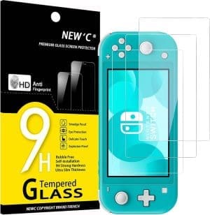 NEW'C 3 Stück, Panzer Schutz Glas für Nintendo Switch lite, Frei von Kratzern, 9H Härte, HD Displayschutzfolie, 0,33mm Ultra-klar, Ultrabeständig