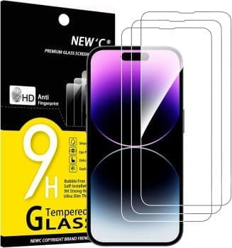 NEW'C 3 Stück, Panzer Schutz Glas für iPhone 14 Pro Max (6,7"), Frei von Kratzern, 9H Härte, HD Displayschutzfolie, 0,33mm Ultra-klar, Ultrabeständig