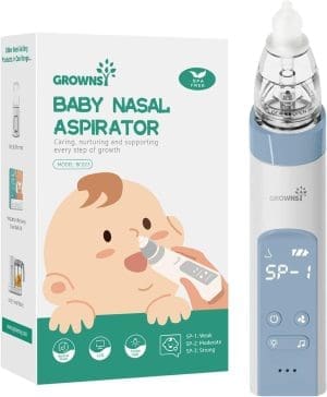 Nasensauger Baby | Nasensauger Baby Elektrisch| Nasensekretsauger Baby Staubsauger Wiederaufladbar, Mit 3 Saugstärken Musik & Licht Beruhigender Funktion Und 3 GrößEn Silikon Tipps