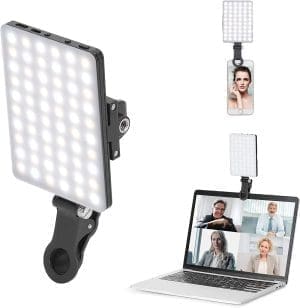 Newmowa 60 LED-Videolicht, 3200–5600 K, 3 Lichtmodi und Helligkeit, 10-stufiges dimmbares CRI95 + High Power Panel-Licht, eingebaute Akkus für Telefon, iPhone, Android, iPad, Laptop