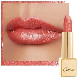 OULAC Lippenstift Metallic Glanz Finish, Koralle Glitzer Lippenstift mit Lang Anhaltendem 3D-Glanz, Intensive Farbe, Cremige und Feuchthaltende Formel, Vegan, 4,3g, (06) Nemo Go Home