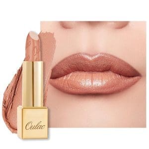 OULAC Lippenstift Metallic Glanz Finish, Nude Langanhaltender Glitzer Lippenstifte, Feuchtigkeit und Glanz für die Lippen, Intensive Farbe Feine Textur, Vegan, 4,3g (GM14) 77 Odyssey