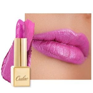 OULAC Lippenstift Metallic Glanz Finish, Rosa Glanz Lippenstift mit Lang Anhaltendem 3D-Glanz, Intensive Farbe, Cremige und Feuchthaltende Formel, Vegan, 4,3g (15) Velocity