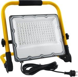 OUSIDE LED Baustrahler 100W mit 4M Kabel,IP66 Wasserdichter LED Arbeitsscheinwerfer mit Schuko-Stecker für Werkstatt,Wartung oder Baustelle, 6500K Kaltes Weißes Licht,10000LM