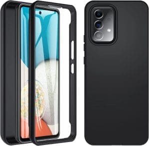 OWKEY für Samsung Galaxy A53 Hülle, Stoßfestes Silikon Samsung A53 5G Handyhülle, 360° Rundumschutz Schutzhülle mit integriertem Displayschutz, Bumper Case für Samsung Galaxy A53 (Schwarz)