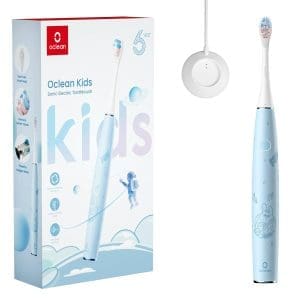 Oclean Sonic Elektrische Zahnbürste für Kinder, weiche, kinderfreundliche Borsten, ultraleise Bürsten, 2 Minuten eingebauter Timer, IPX7 wasserdicht, für Kinder ab 5 Jahren (blau)