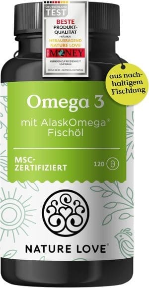 Omega 3 - Hochdosiert MIT 650mg Omega 3 Fettsäuren Je Tagesdosis - 120 Kleine Kapseln Mit SpitzenroHstoff Alaskomega® (MSC -Zertifiziert) - Ohn Zusätze in Deutschland Produzienertierertierterte