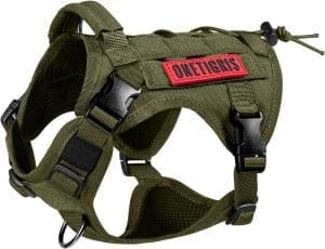 OneTigris Fire Watcher Tactical Dog Harness, Tactical Dog Vest, MOLLE, Service Dog Training Harness, 1000D Nylon (S, Ranger Green)