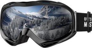 OutdoorMaster Unisex Skibrille OTG für Damen und Herren, Snowboard Brille Schneebrille 100% UV-Schutz skibrille für brillenträger, Anti-Nebel Snowboard Brille Ski Goggles für Jungen