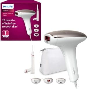 Philips Lumea ipl Haarentfernungsgerät 7000 -Serie - Haarentfernungsgerät mit Satin Compact Korrekturtrimmer, 3 Aufsätze für Körper, Sicht und Bikinizon (Modell Bri923/00)